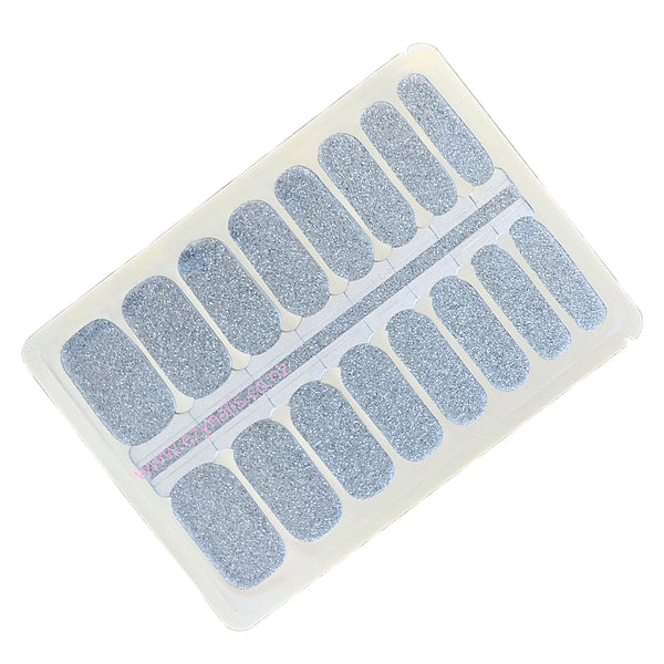 Midnight Silver Glitter Nailwraps Sparkling Shine