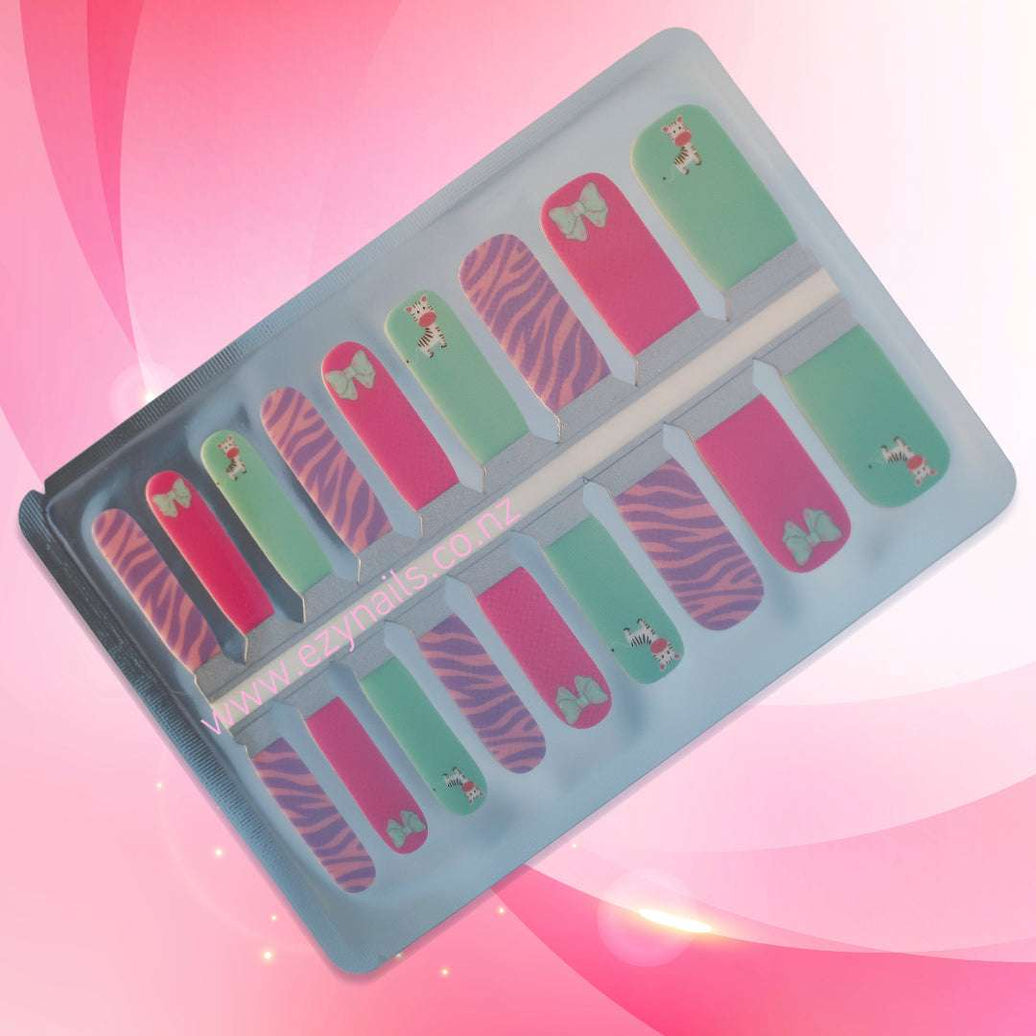 EzyNails Nail Polish NailWraps Kids Zebra Cutie Nailwraps Kids Nailwraps – Mini Mani Magic