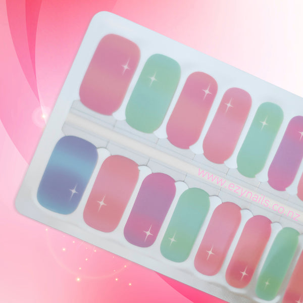 Cosmic Candy Nailwraps Pastel Ombre Sparkle Vibes