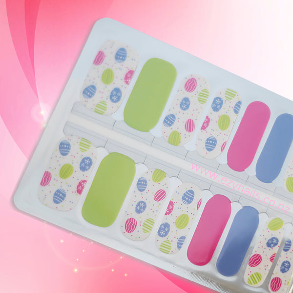 Egg Hunt Nailwraps Easter Nail Stickers Pastel Design