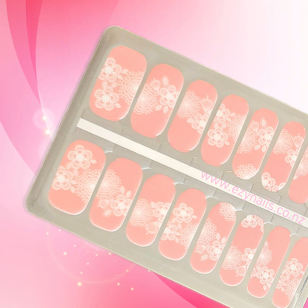 Blush Lace Bloom Nailwraps