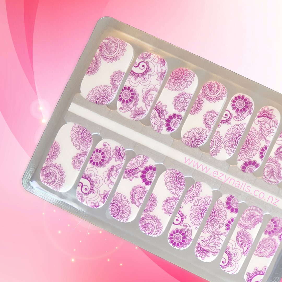 Lavender Lace Dream Nailwraps | Purple Floral Nail Art Stickers