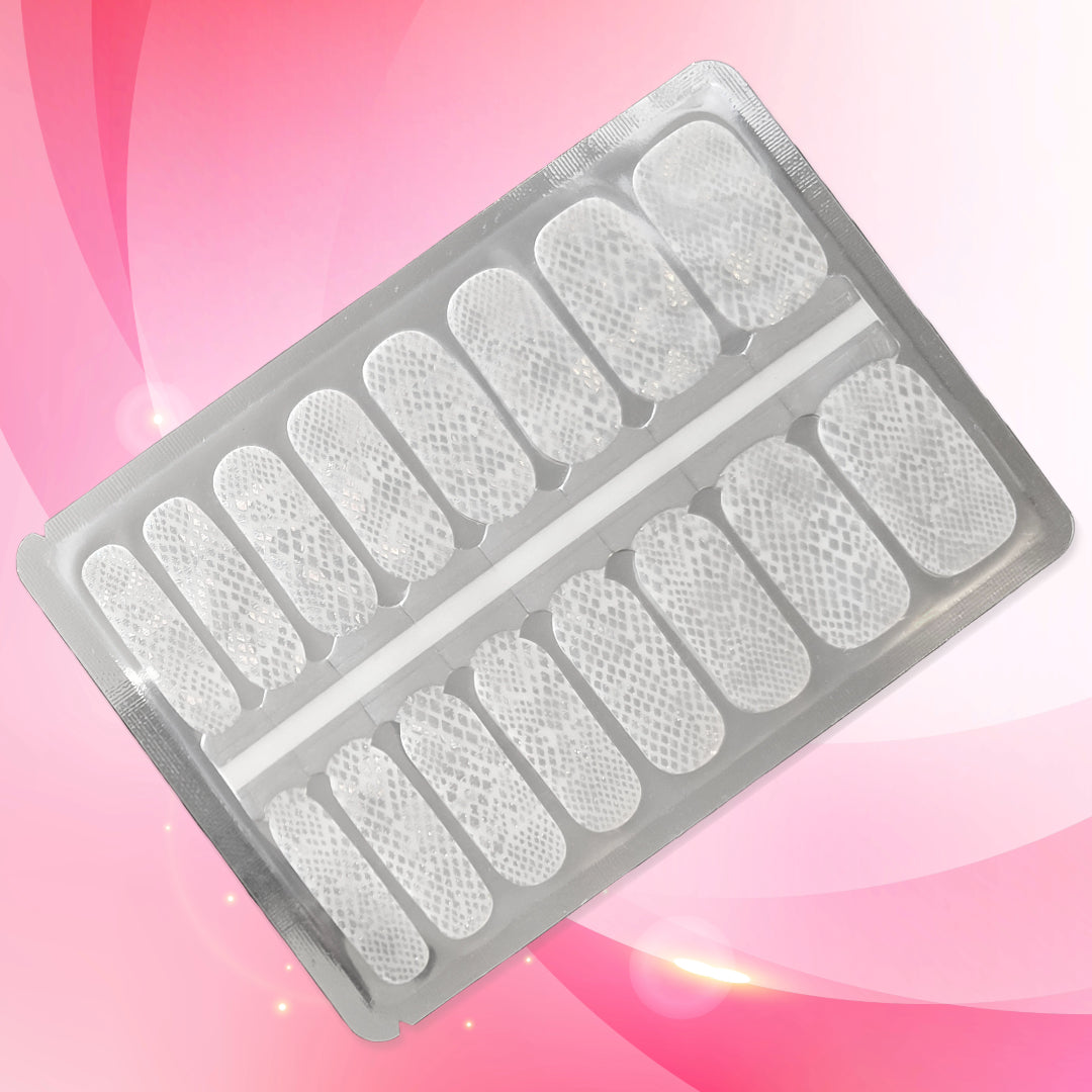 Silver Holographic Snakeskin Nailwraps | Clear Transparent Nail Stickers