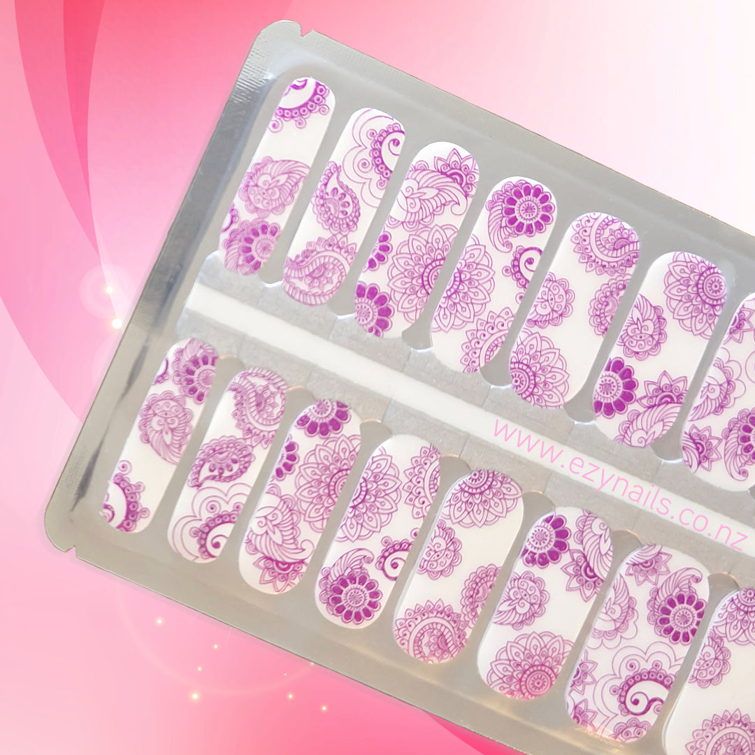 Lavender Lace Dream Nailwraps | Purple Floral Nail Art Stickers