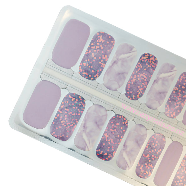 Amethyst Spark Nailwraps, Marble, Glitter & Pure Magic