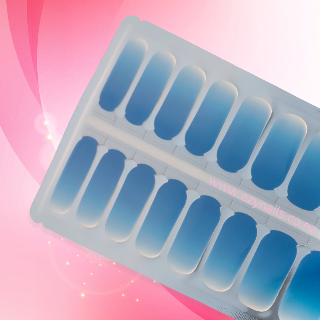 Blue Crush Ombre Nail Wraps – Peel & Stick Gradient Nails
