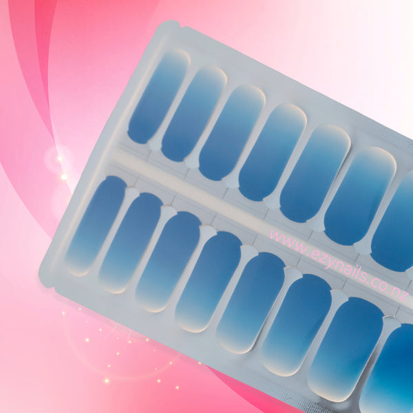 Blue Crush Ombre Nail Wraps – Peel & Stick Gradient Nails