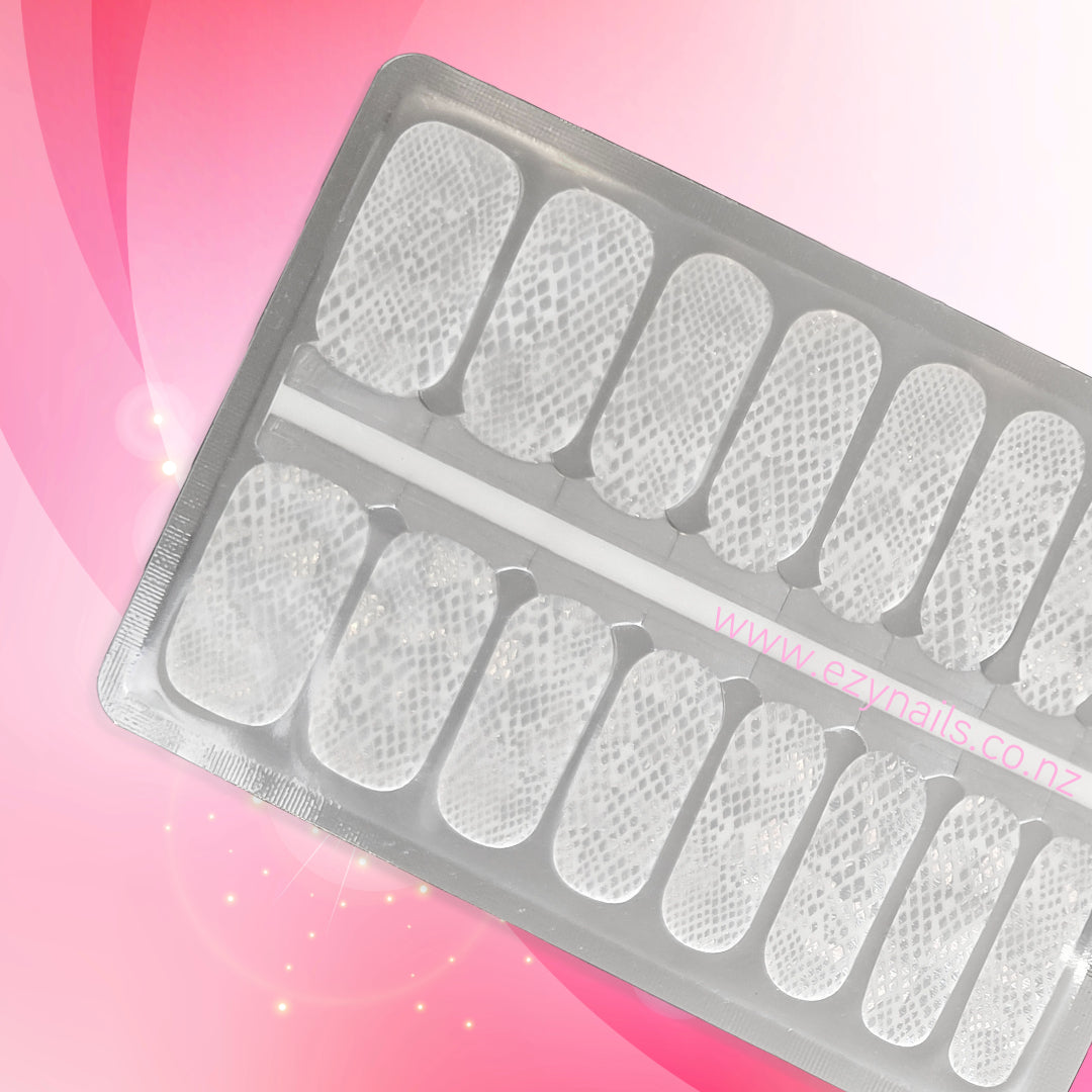 Silver Holographic Snakeskin Nailwraps | Clear Transparent Nail Stickers