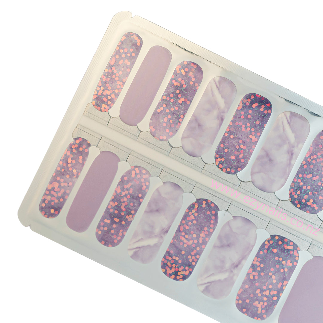 Amethyst Spark Nailwraps, Marble, Glitter & Pure Magic