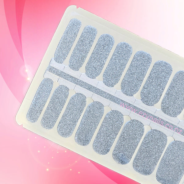 Midnight Silver Glitter Nailwraps Sparkling Shine