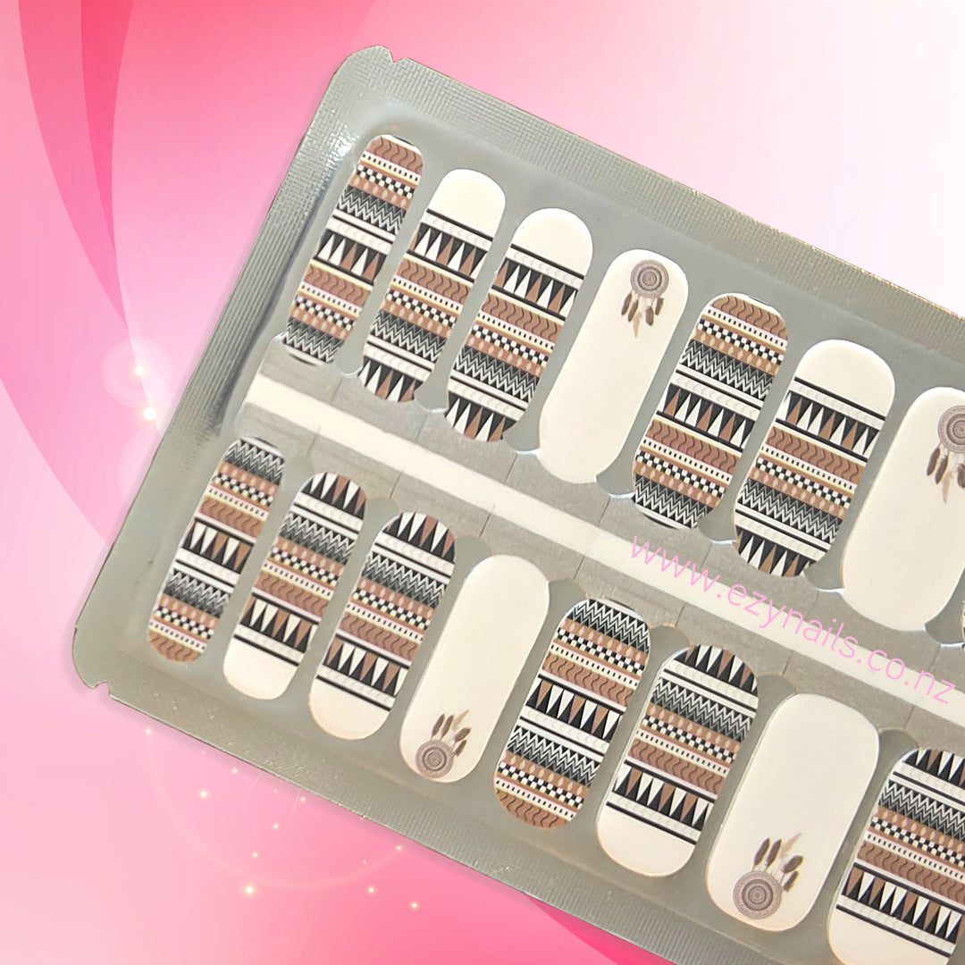 Earth Rhythm Nailwraps | Neutral Geometric Nail Stickers