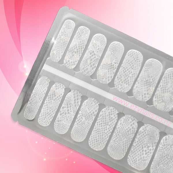 Silver Holographic Snakeskin Nailwraps | Clear Transparent Nail Stickers