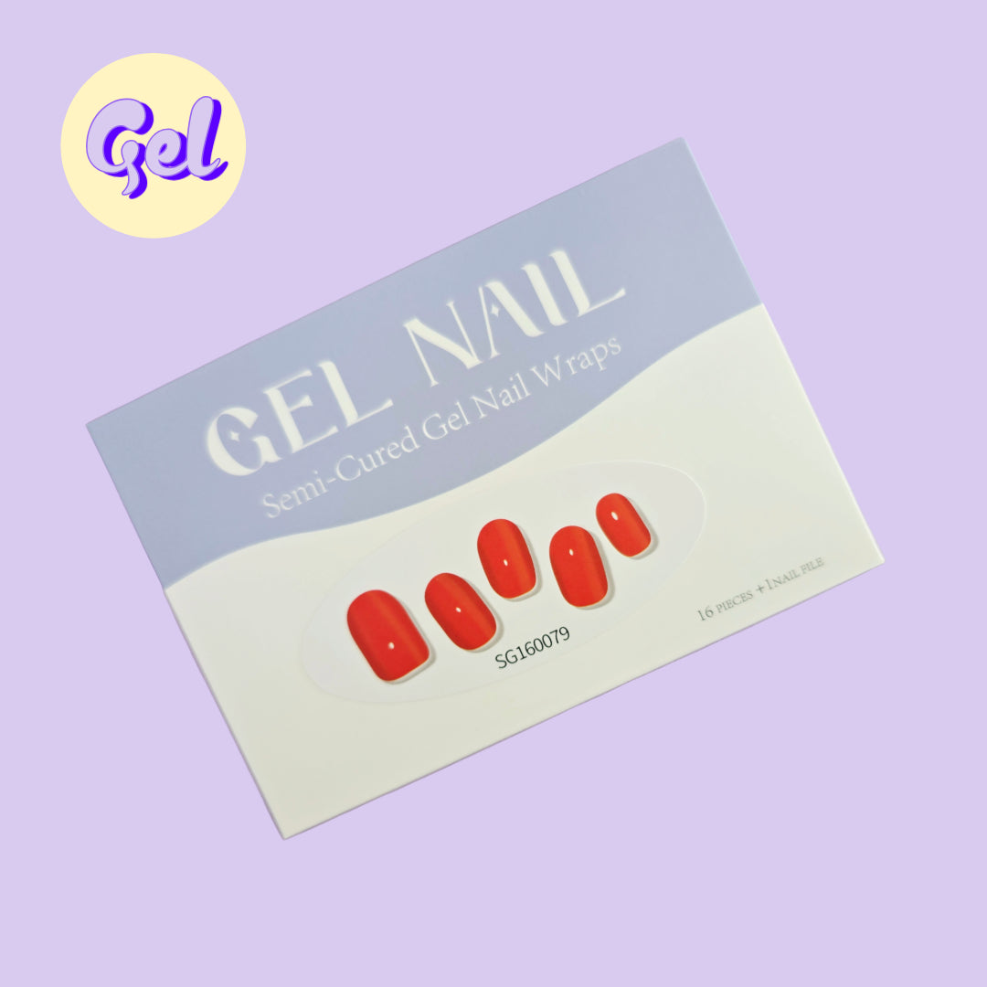 Hot Scarlet Gel Nailwraps – Bold Red Glossy Nail Stickers for LED Curing