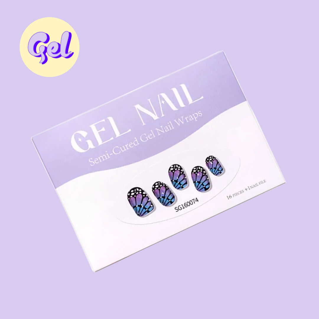 Midnight Butterfly Wings - Gel Nailwraps – Purple & Black Design