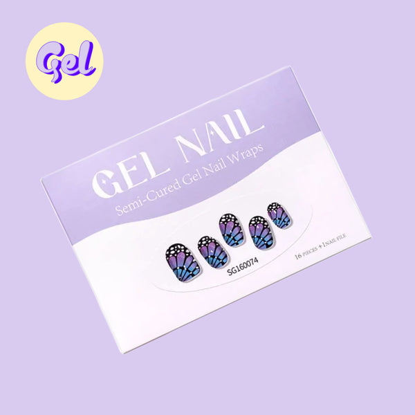 Midnight Butterfly Wings - Gel Nailwraps – Purple & Black Design