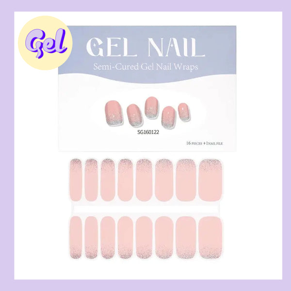 Ombre Glitter Gel Nailwraps – Blush Pink Gradient Nail Stickers