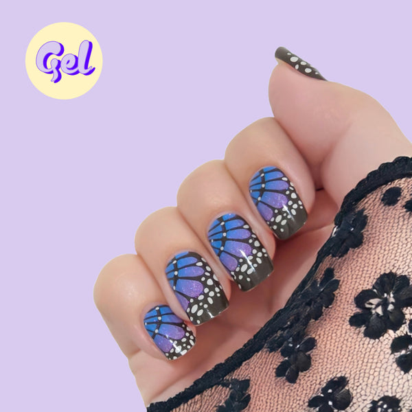Midnight Butterfly GEL Nailwraps – Purple, Black Ombre Wings