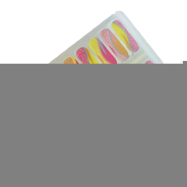 EzyNails Nail Wraps Fruit Fizz Nailwraps – Samba-Inspired Swirl Nail Stickers in Pink & Yellow All Nailwraps