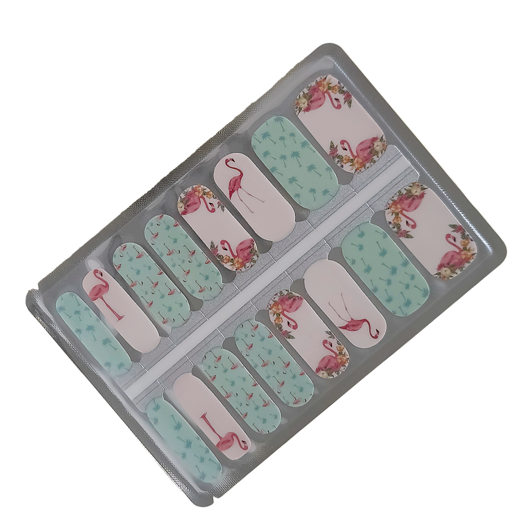 Flamingo Fizz – Tropical Pink & Mint Nailwraps