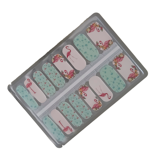 Flamingo Fizz – Tropical Pink & Mint Nailwraps