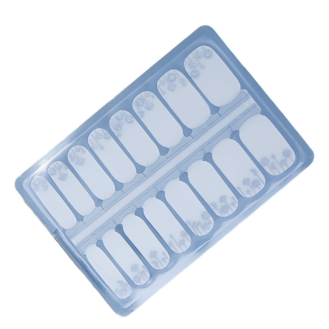 Matariki Celestial Veil Nailwraps – Clear with Silver Moon & Stars