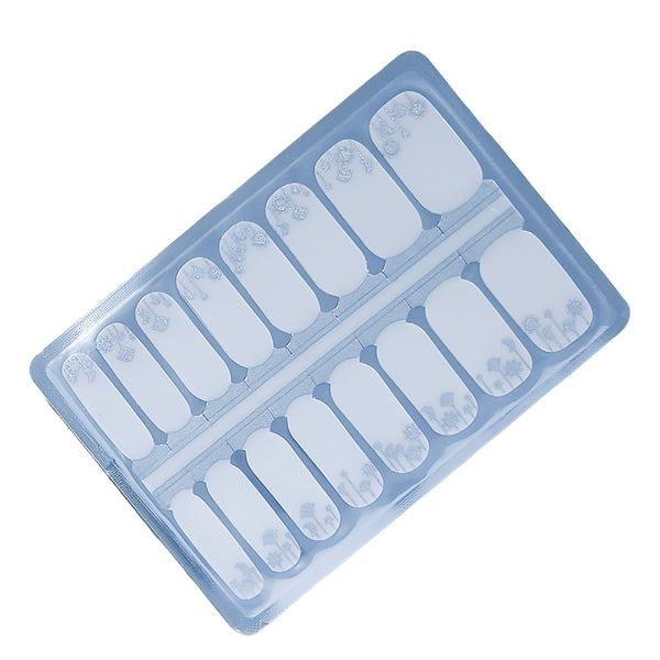 Matariki Celestial Veil Nailwraps – Clear with Silver Moon & Stars