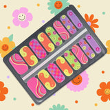 EzyNails Nail Polish Nail Wraps Retro Pop Vibes Nailwraps – Neon Smiley Faces & Swirls All Nailwraps