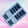 Matariki Starfall Nailwraps – Black & Silver with Cut-Out Stars
