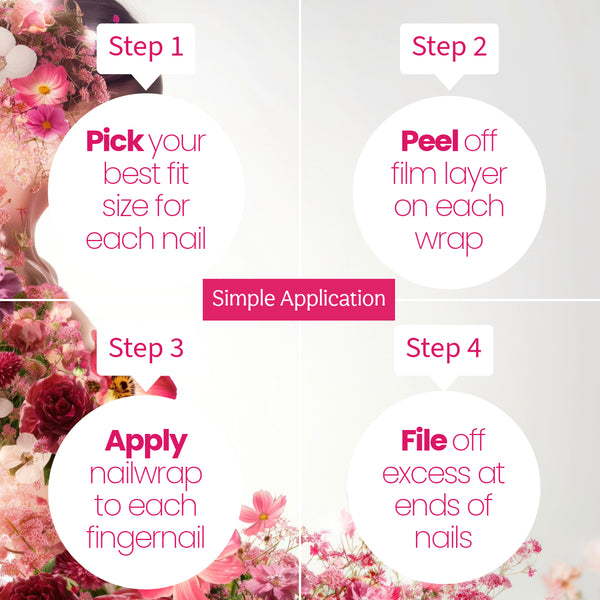 Petal Pop Overlay – Soft Pink Floral Nail Polish Nailwraps