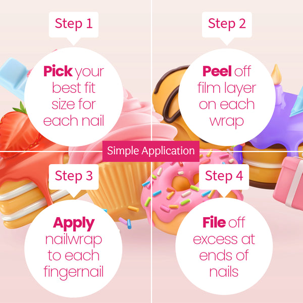 Fruit Fizz Nailwraps – Samba-Inspired Swirl Nail Stickers in Pink & Yellow