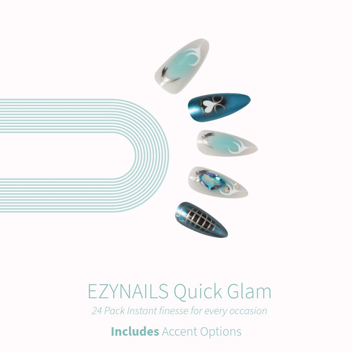 Quick Glam Teal Luxe Press-On Nails