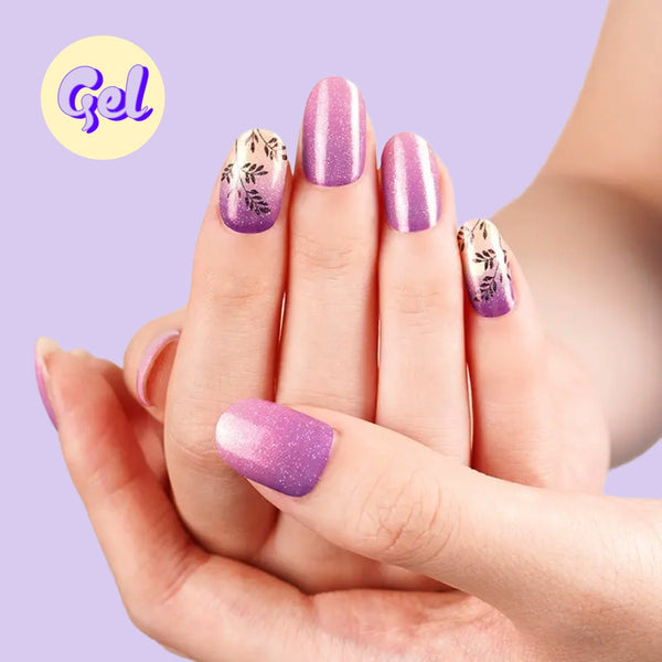 Twilight Bloom Nailwraps – Holographic Floral Ombré Sparkle