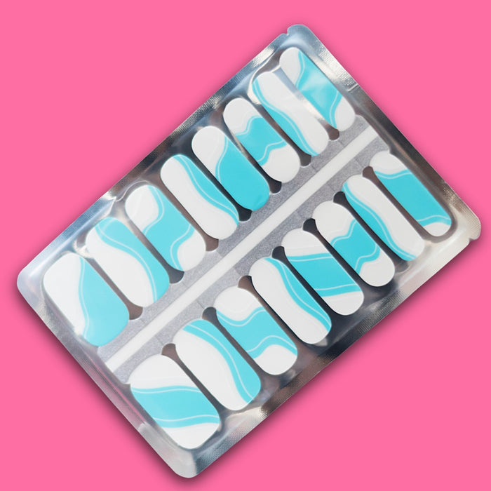 Blue Wave Babe Nail Wraps