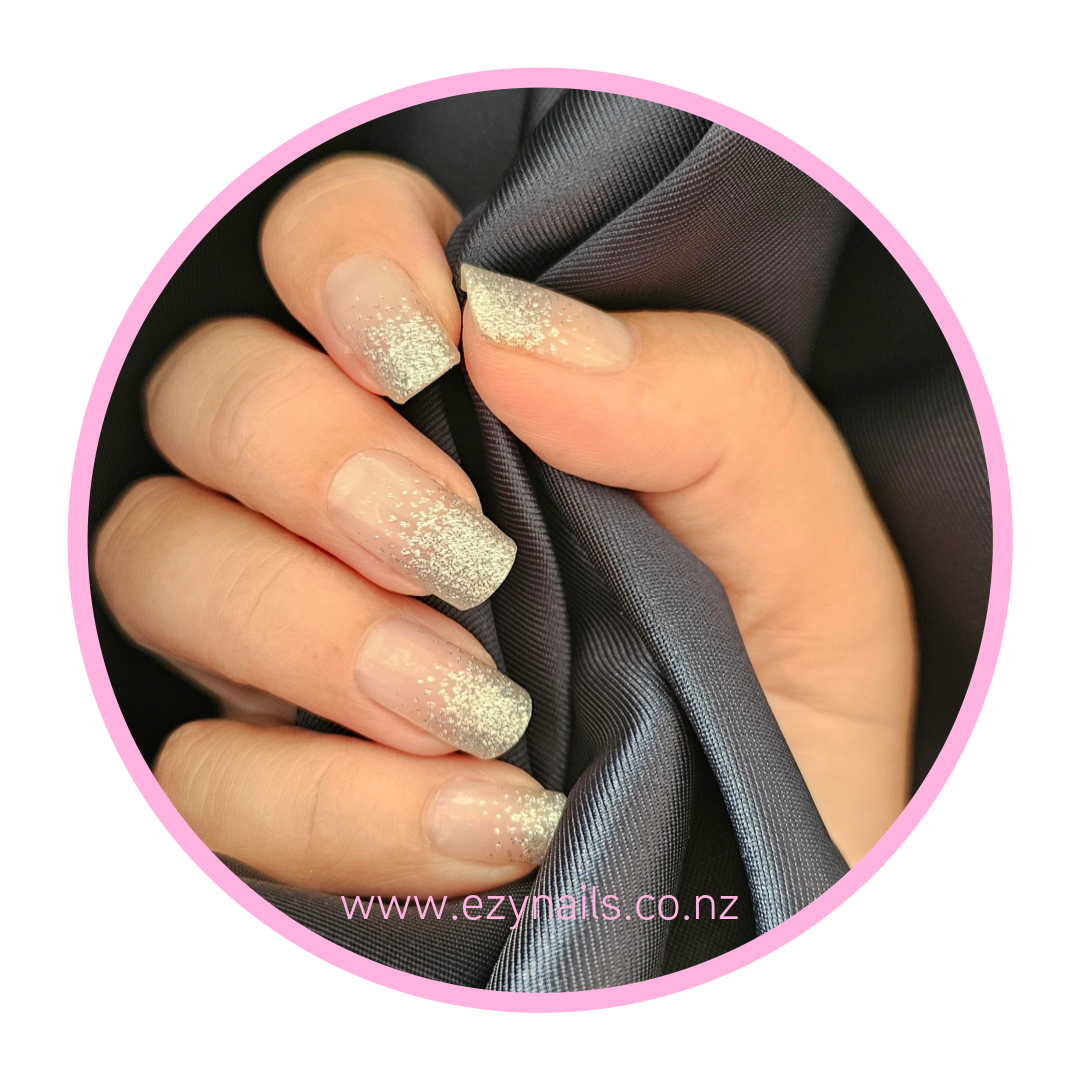 EzyNails Nail Polish Nail Wraps Glitter French Tips Transparent Overlay Nailwrap Set All Nailwraps