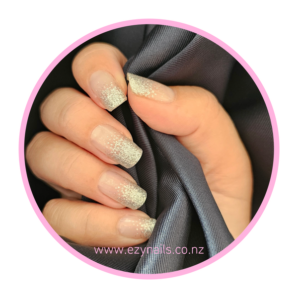 EzyNails Nail Polish Nail Wraps Glitter French Tips Transparent Overlay Nailwrap Set All Nailwraps