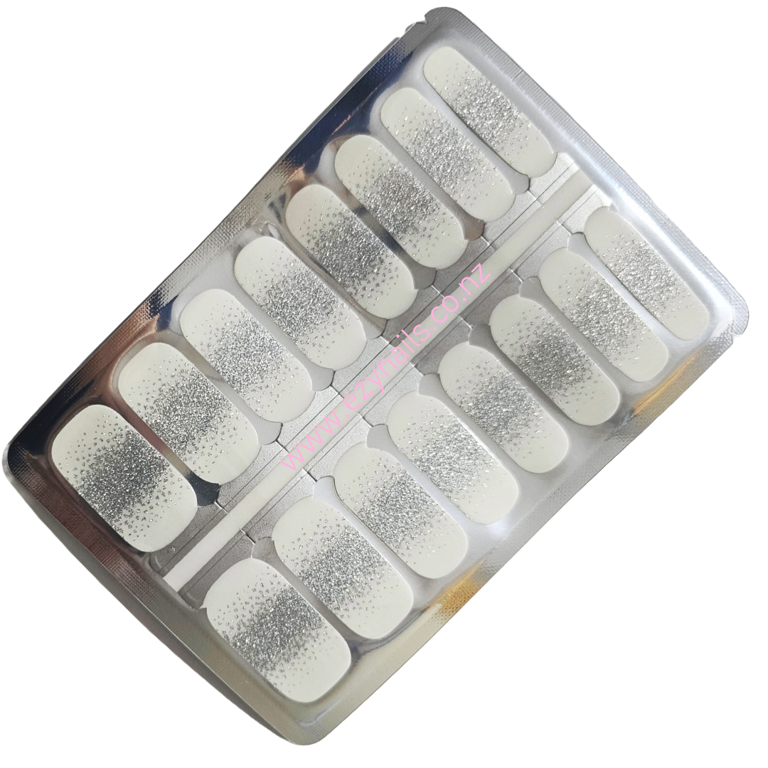 Glitter French Tips Transparent Overlay Nailwrap Set