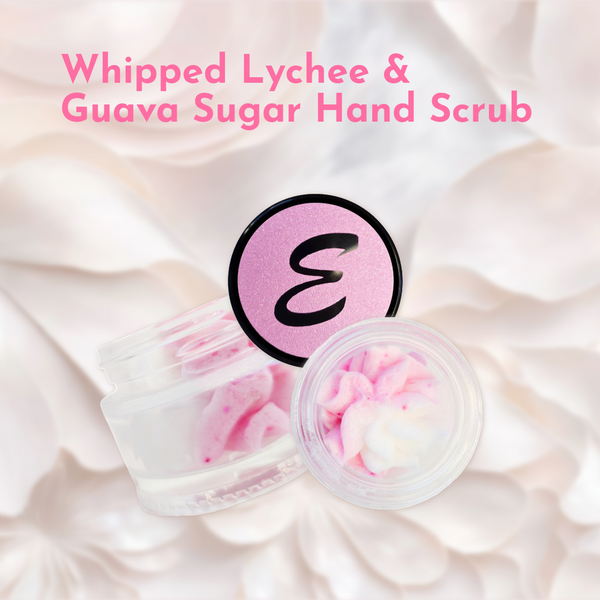 Whipped Lychee & Guava Sugar Hand Scrub 60gram Glass Pot