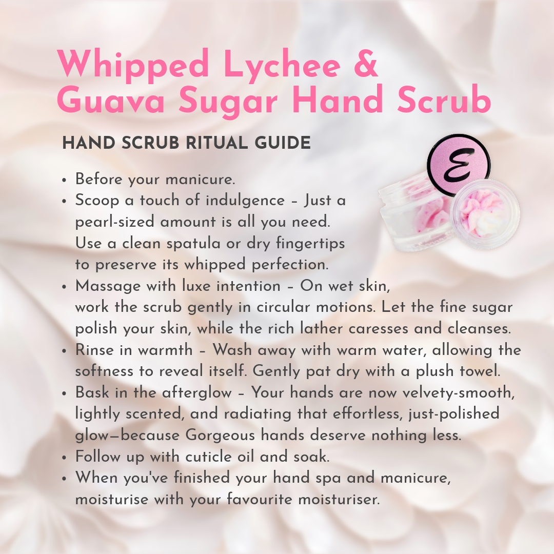 Whipped Lychee & Guava Sugar Hand Scrub 60gram Glass Pot