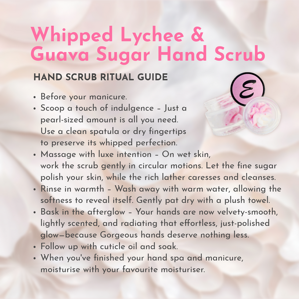 Whipped Lychee & Guava Sugar Hand Scrub 60gram Glass Pot
