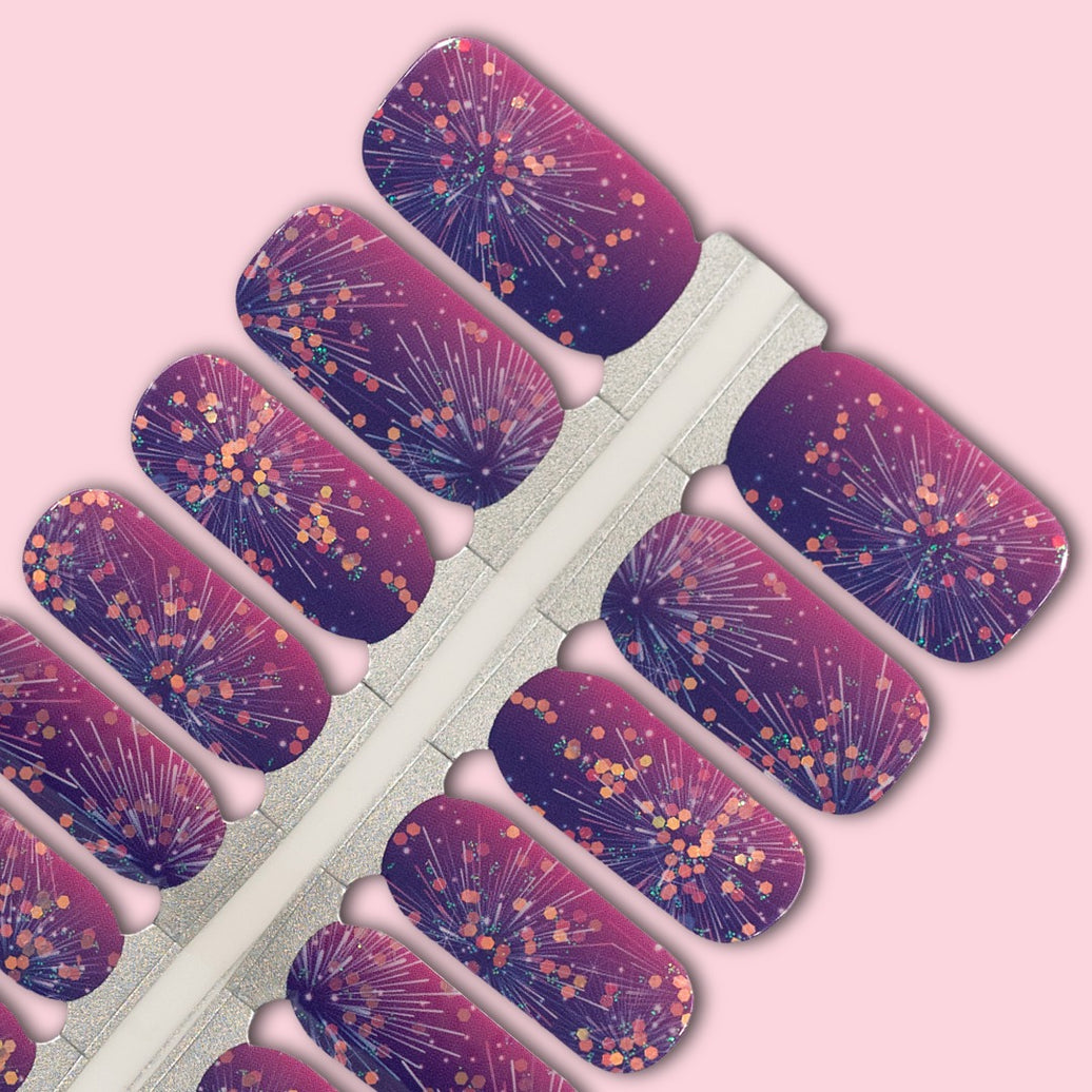 Purple Fireworks Nail Wraps