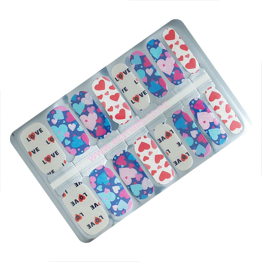 EzyNails Nail Polish Nail Wraps A Love Heart Party Nailwrap Set All Nailwraps