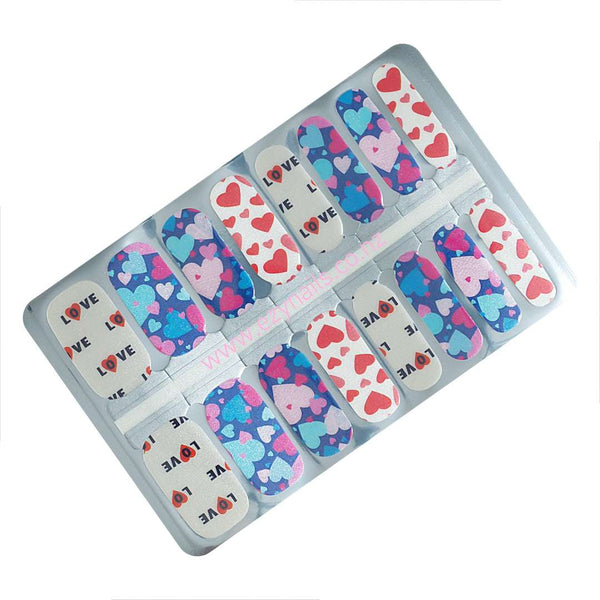 EzyNails Nail Polish Nail Wraps A Love Heart Party Nailwrap Set All Nailwraps