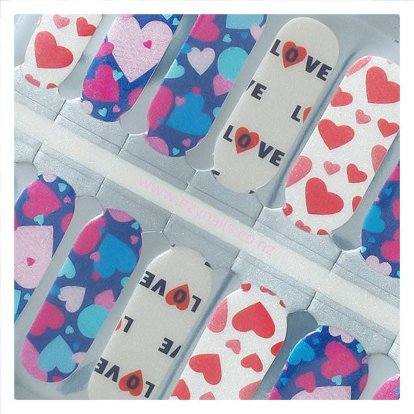 EzyNails Nail Polish Nail Wraps A Love Heart Party Nailwrap Set All Nailwraps