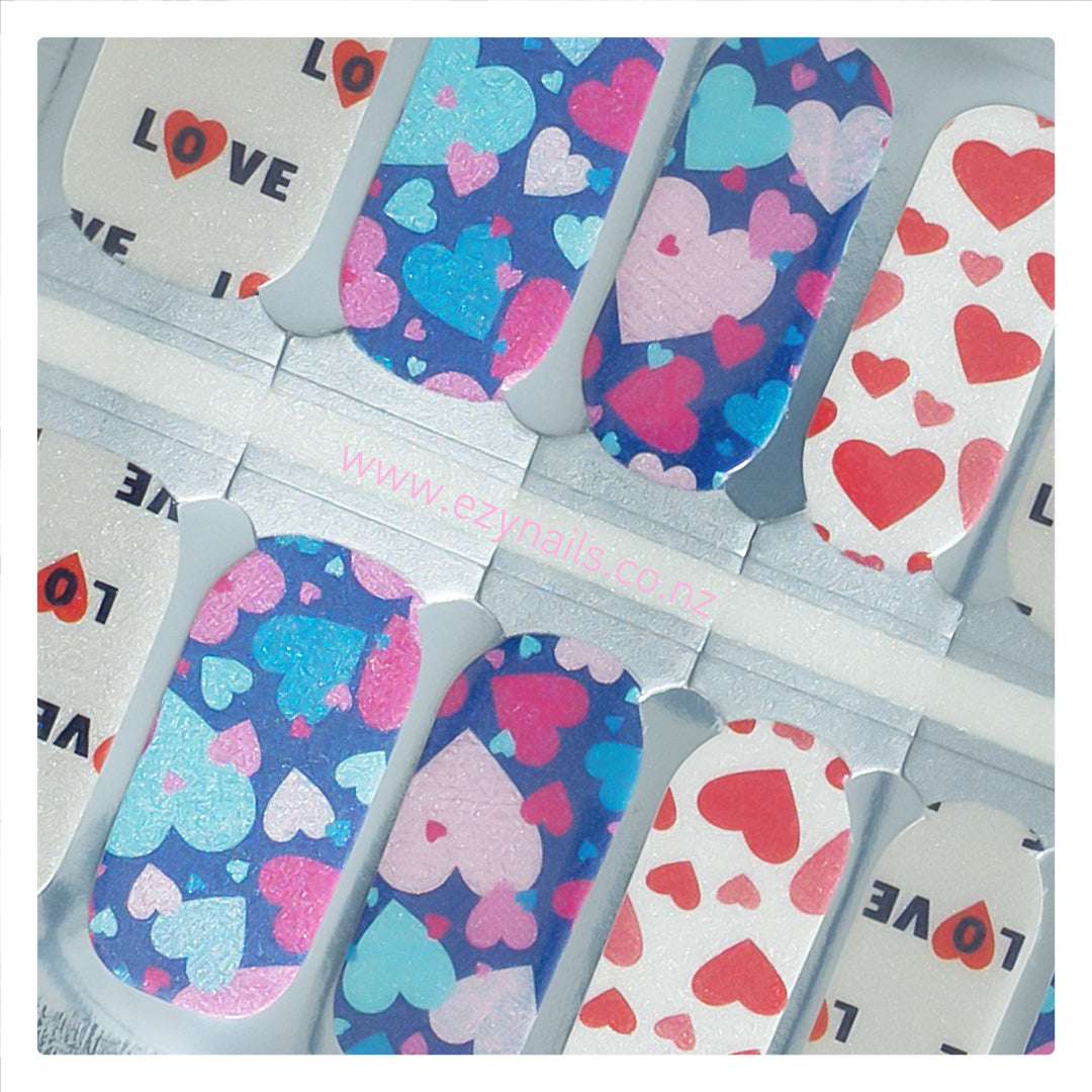 EzyNails Nail Polish Nail Wraps A Love Heart Party Nailwrap Set All Nailwraps