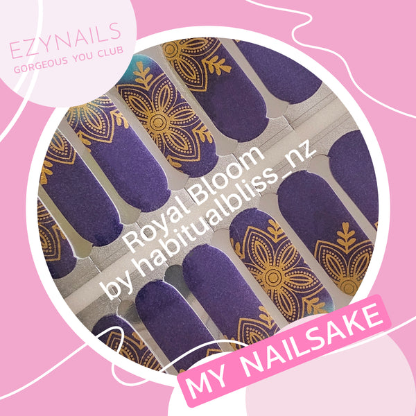 Royal Bloom Nailwrap - Nailsake is Habitualbliss_nz