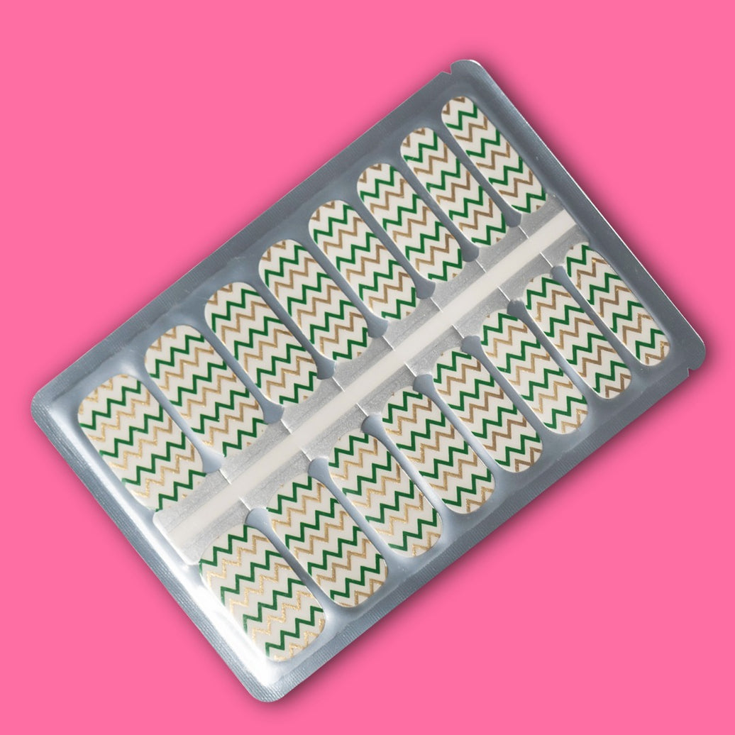 Christmas Zigzag Sleigh Nail Wraps by EZYNails