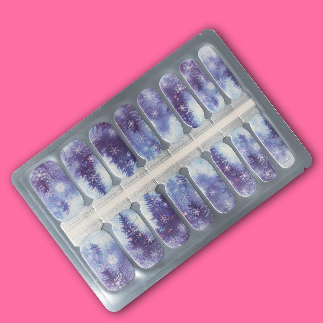 Christmas Winter Frost Forest Nail Wraps by EZYNails