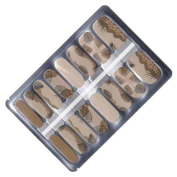 EzyNails Nail Polish Nail Wraps Nail Polish Nailwraps Natural Brown Tones with Leaves All Nailwraps