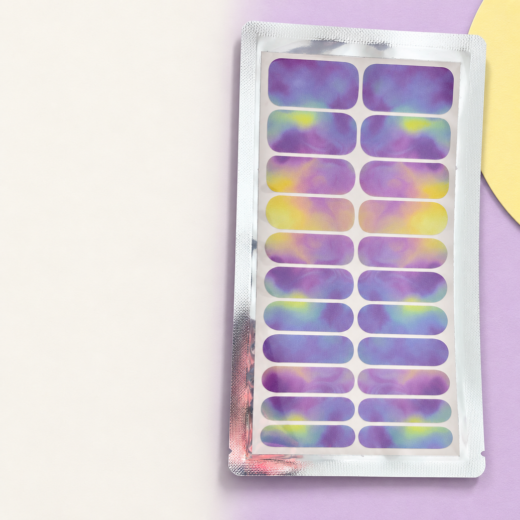 Purple Yellow Watercolour Nail Wraps
