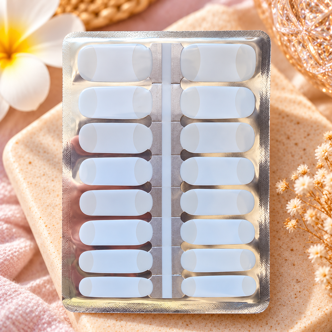 Classic White French Manicure Nail Wraps - Short Nails
